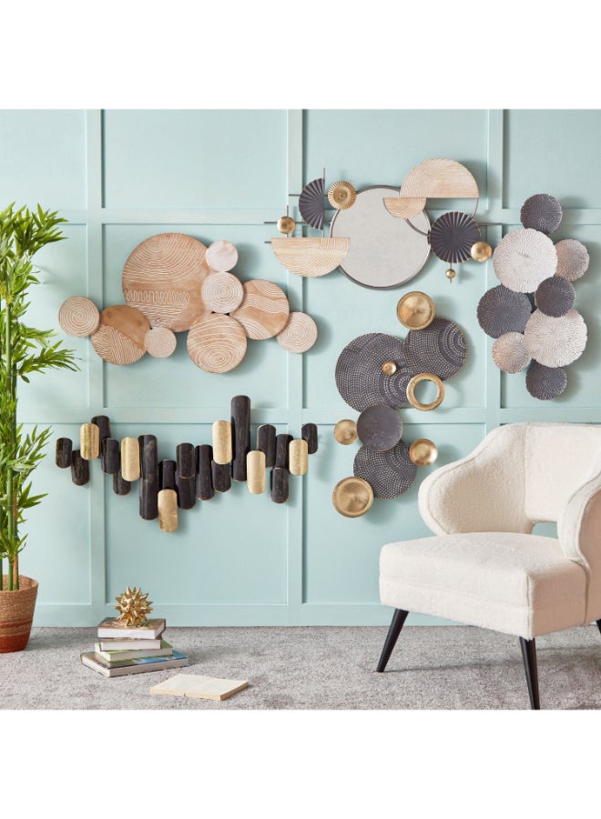 Home Box Tisso Metal Wall Decor - Gray and Gold - Image 4